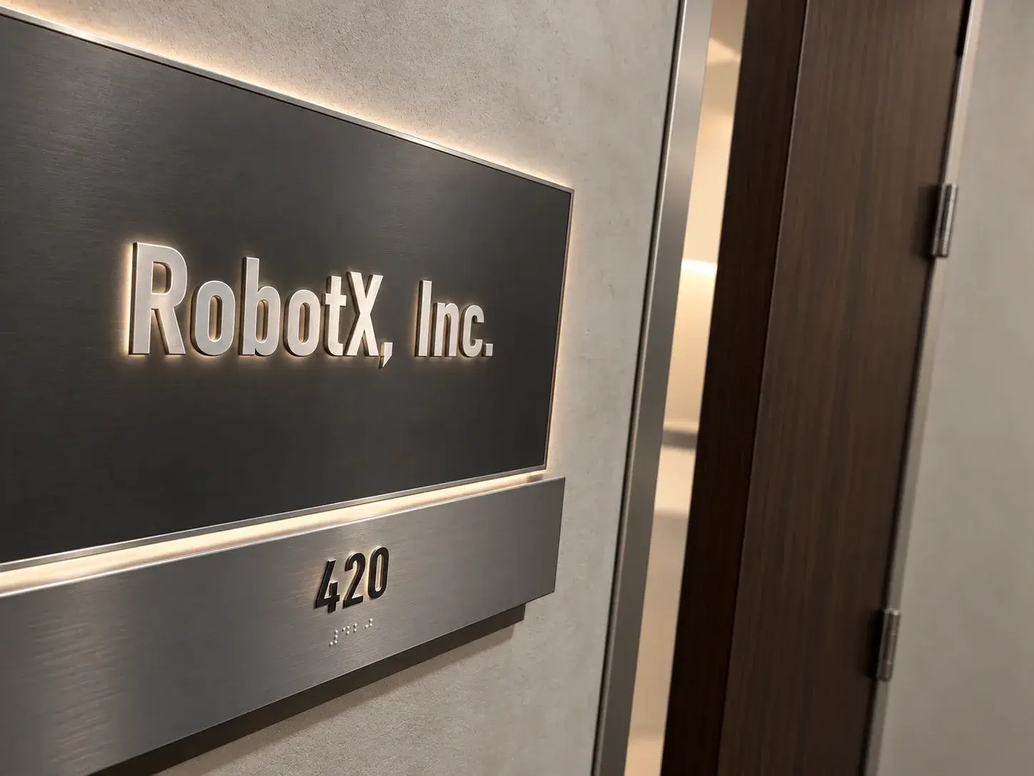 尔湾办公室 RobotX, Inc. 420 室门牌