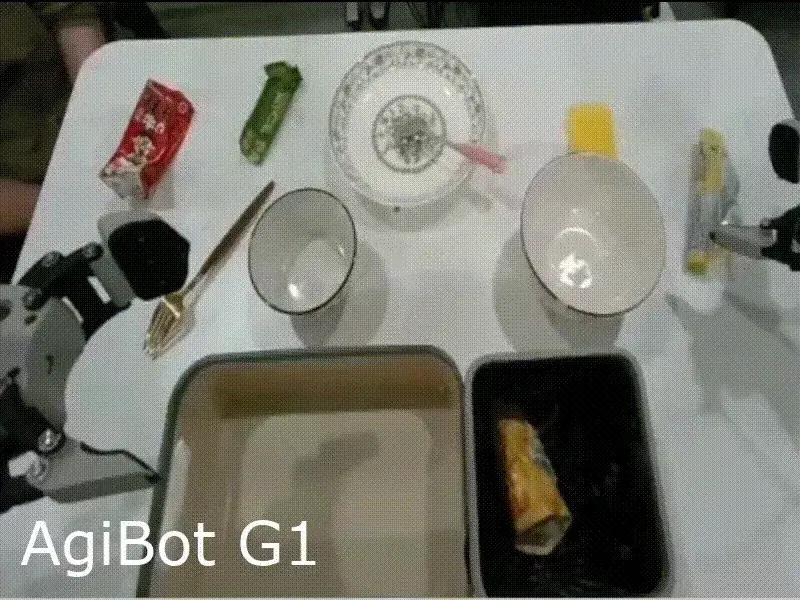 AgiBot G1 双臂清理餐桌